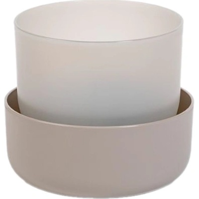 PLASTIA Kvetináč s podmiskou Tolita taupe 19 cm