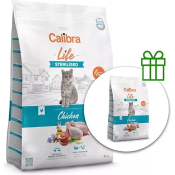 Calibra Cat Life Sterilised Chicken 6 kg + 1, 5 kg ZADARMO