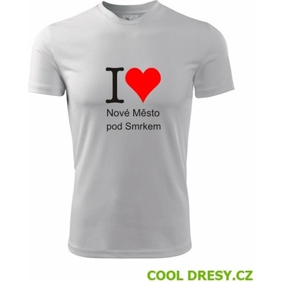 Tričko I love Nové Město pod Smrkem suvenýry upomínkové předměty bílé – Hledejceny.cz