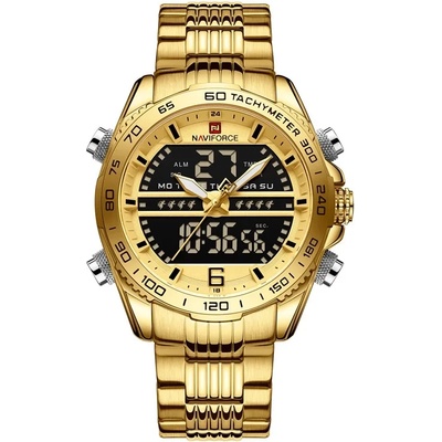 Curren Мъжки часовник Naviforce Effluvium, Неръждаема стомана, Златист (NAVIFORCE-9195S-GOLD-GOLD)