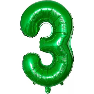 Godan Fóliový balónek B&C číslo 3 lahvově zelený 85 cm
