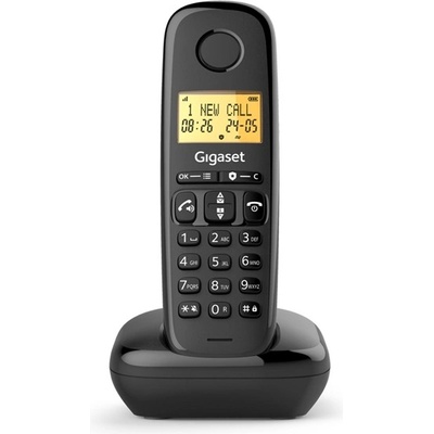 Gigaset basic 100a безжичен телефон dect, ЧЕРЕН s30852-h3226-n101 (s30852-h3226-n101)
