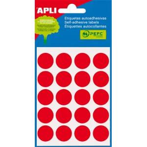 APLI Етикети, кръгли, 19 мм, с ръкописен текст, цветни, apli, червени, 100 етикета в опаковка 02065 (02065)