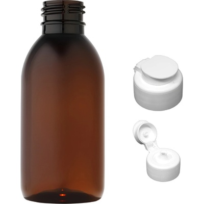Tera plastová lahvička hnědás bílým dávkovacím víčkem 150 ml