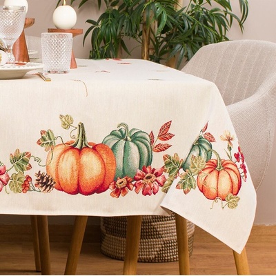 EVENIT gobelínový obrus - STEBLE, jesenný motív s dyňami Bavlna/polyester 100x100cm