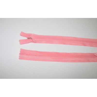 Zips krytý 3mm ružová nedeliteľný 18cm dederon
