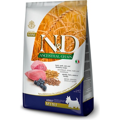 N&D Ancestral Grain Dog Adult Mini Lamb & Blueberry 7 kg