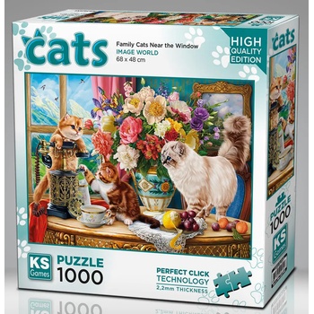 KS Games - Puzzle Family Cats Near The Window - 1 000 piese