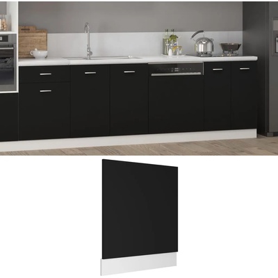 vidaXL Панел за съдомиялна машина, Lyon черен, 59, 5x3x67 см (802563)