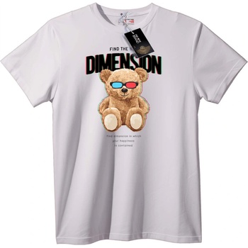 NOONEBRAND Тениска 3D Мечок - M, White