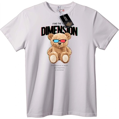 NOONEBRAND Тениска 3D Мечок - M, White