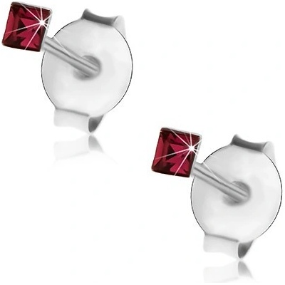 Šperky eshop puzetové náušnice stříbro blýskavý čtvereček krystalek Swarovski I40.03