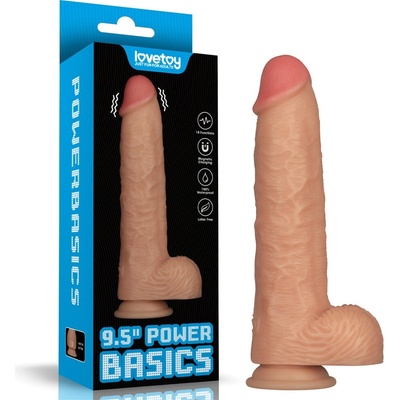 LoveToy 9,5'' Vibrating Power Basics Cock realistické dildo 24 x 5 cm