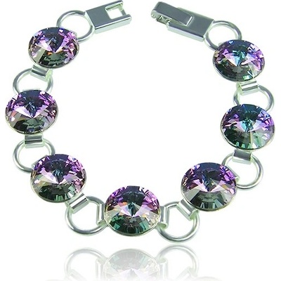 Swarovski Elements Rivoli rhodiovaný fialový 33111.1 Vitrail Light růžová fialová tyrkysová duhová