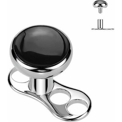 MARRE Kompletní microdermal piercing TITAN, černý onyx MD047