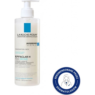 La Roche-Posay Effaclar H ISO-Biome zklidňující čisticí krém proti nedokonalostem na obličej i tělo 390 ml
