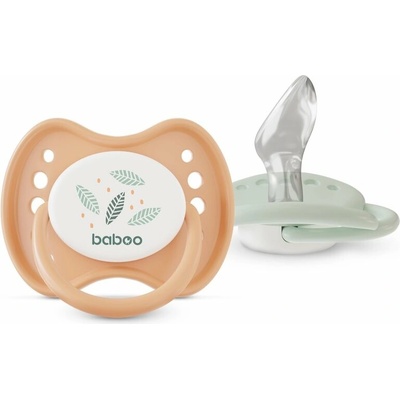 Baboo Soothers silikon Orthodontic with Case cumlík Peachy Keen2 ks