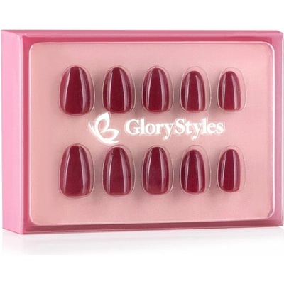 GloryStyles Nalepovací nehty vínová 30 ks