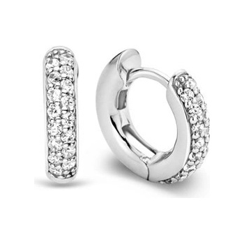 Ti Sento strieborné náušnice kruhy so zirkónmi 7210ZI