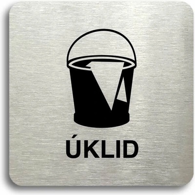 Accept Piktogram "úklid" (80 × 80 mm) (stříbrná tabulka - černý tisk bez rámečku)