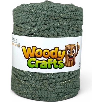 Woody Crafts Woody 5 mm – Šalvěj se zlatou nitkou (100m)