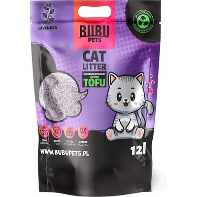 Bubu Pets Tofu biologicky rozložitelné stelivo pro kočky levandule 12 l