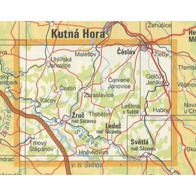 KČT 43 Střední Posázaví - nástěnná turistická mapa 90 x 60 cm Varianta: mapa v dřevěném rámu, Provedení: Ticiago černý