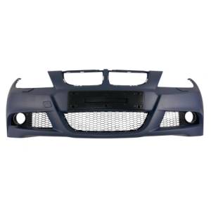  Предна броня за BMW E90 / E91 (2005-2008) - M-Tech дизайн с отвори за пръскалки, без парктроник грундирана