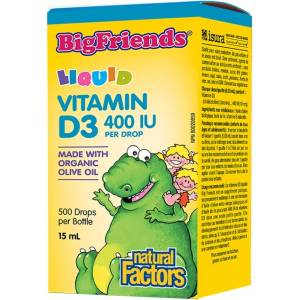 Natural Factors BigFriends Liquid Vitamin D3 for Kids 400 IU [15 мл]
