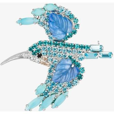 Preciosa Bižuterní brož Kingfisher ledňáček s českým křišťálem Preciosa 2366 70