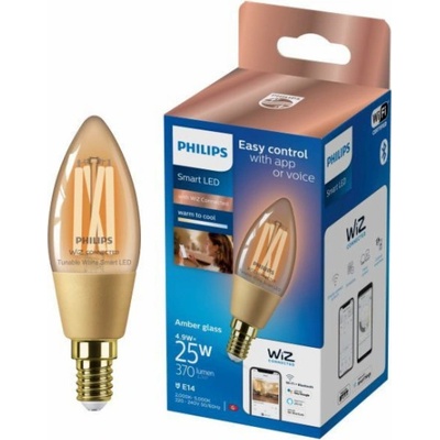 Philips Smart LED 4,9W, E14, jantarové sklo, Tunable White