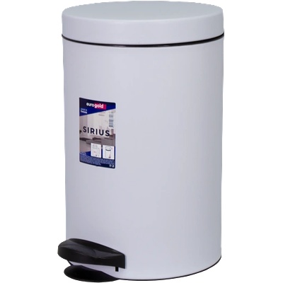 Eurogold SIRIUS 14l 40x25cm бял кош за боклук с педали 801214 WHITE (801214 WHITE)
