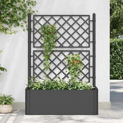 truhlík s treláží 100x43x142 cm PP Dekorhome Bílý