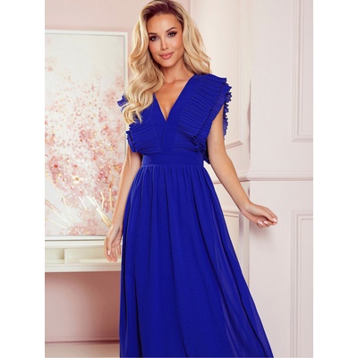 Numoco Миди рокля с рюшове и деколте - синя Numoco YANA numoco | Sin | ЖЕНИ | S