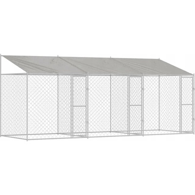 VidaXL Kotec kovová střední pes 200 x 256 x 256 cm