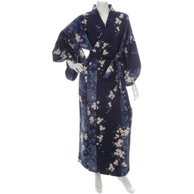 Japonské dámské kimono Yukata Sakura BLUE dlouhé