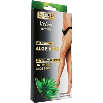 Image 1 of Studio депилиращи ленти за тяло, Алое вера, 10броя (двойни ленти)