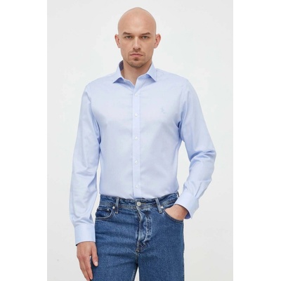 Polo Ralph Lauren pánska bavlnená košeľa slim s talianskym golierom 712873368 modrá
