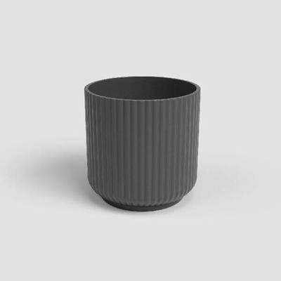 Artevasi Květináč LUNA 19cm keramika tm.šedá antracit