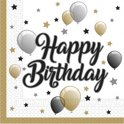 Procos servítky Happy birthday milestone 33x33cm 20ks