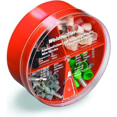Weidmüller 9025400000 sada dutiniek 4 mm², 6 mm², 10 mm², 16 mm² čiastočne izolované sivá, žltá, červená, modrá 100 ks B