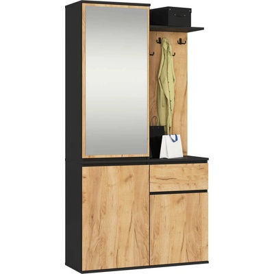 Ak furniture Předsíňová stěna Entro černá/dub craft