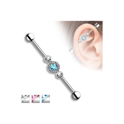 Piercingate Industrial piercing PIN00041 tyrkysová