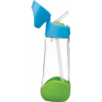 b.box Lahev na pití s brčkem 600 ml modrá/zelená – Sleviste.cz