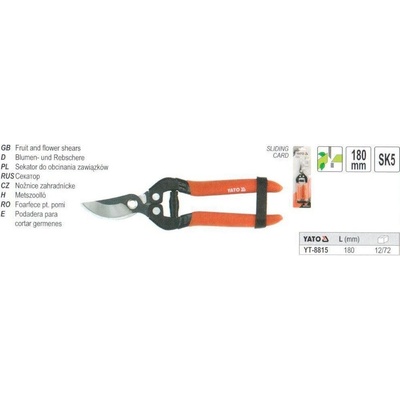 YATO prerezávacie na kvety a ovocie 180mm guľaté