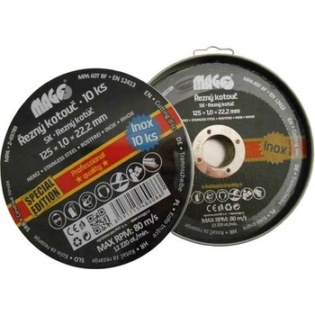 Magg Kotouč řezný 125 x 1 x 22,2 mm 020009 10 ks