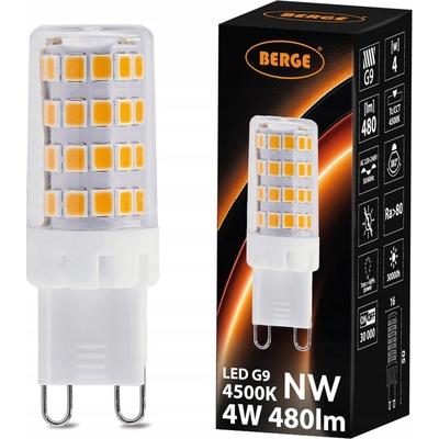 BERGE LED žiarovka G9 4W 480Lm PVC neutrálna biela