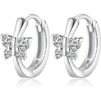 DELIS Сребърни обеци, jw907, дизайн на пеперуда, с родиево покритие (jw907)