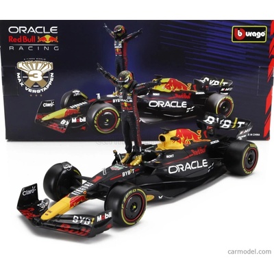 Bburago Red bull F1 Rb19 Team Oracle Red Bull Racing N 1 World Champion Season 2023 Max Verstappen matná modrá žltá červená 1:24