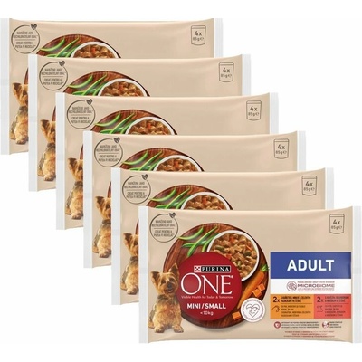 Purina ONE Mini Dog Adult kura hovädzie v šťave 6 x 4 x 85 g